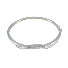 Skylar One-of-a-Kind Slim White Hinged Bangle Bracelet White CZ White
