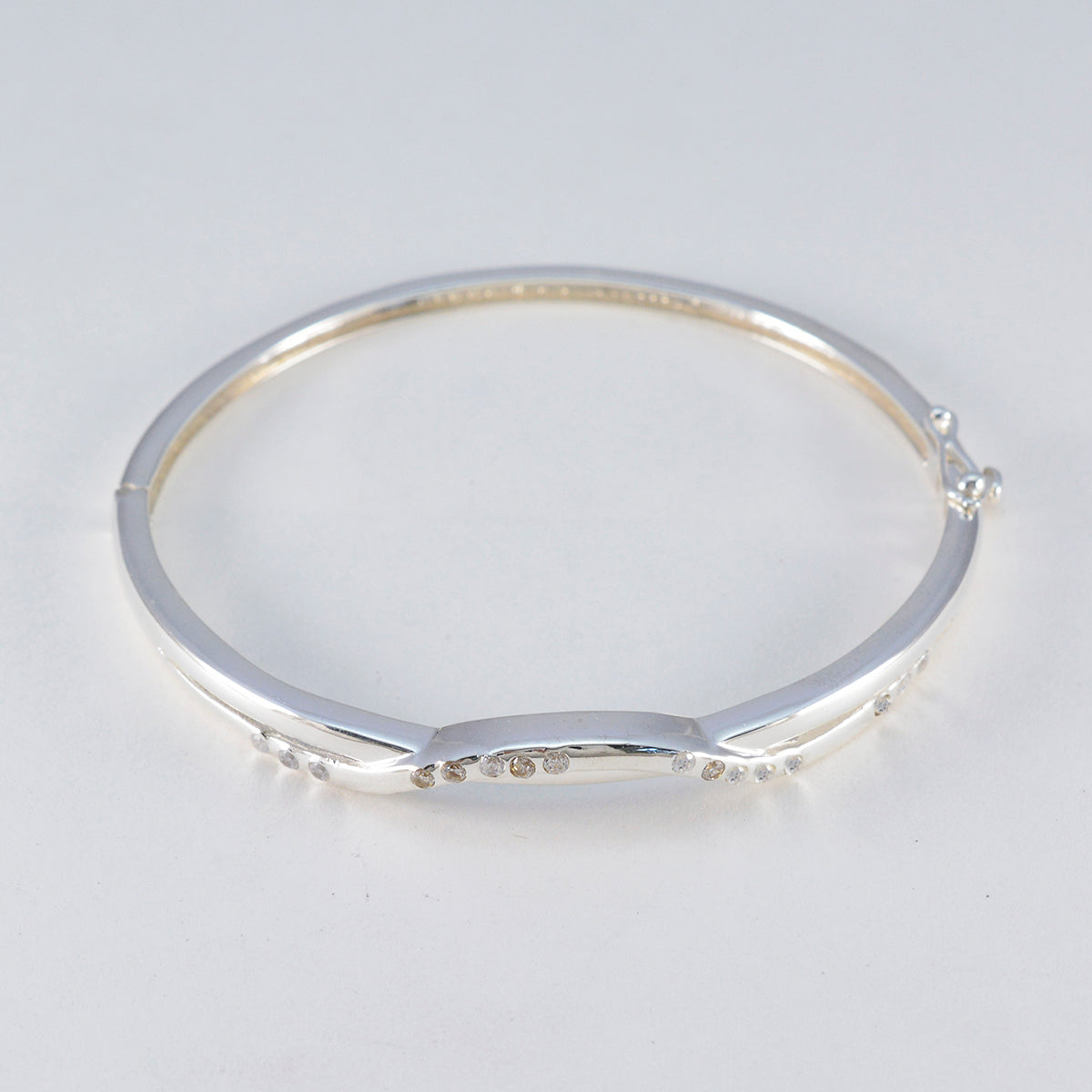 Skylar One-of-a-Kind Slim White Hinged Bangle Bracelet