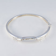 Skylar One-of-a-Kind Slim White Hinged Bangle Bracelet