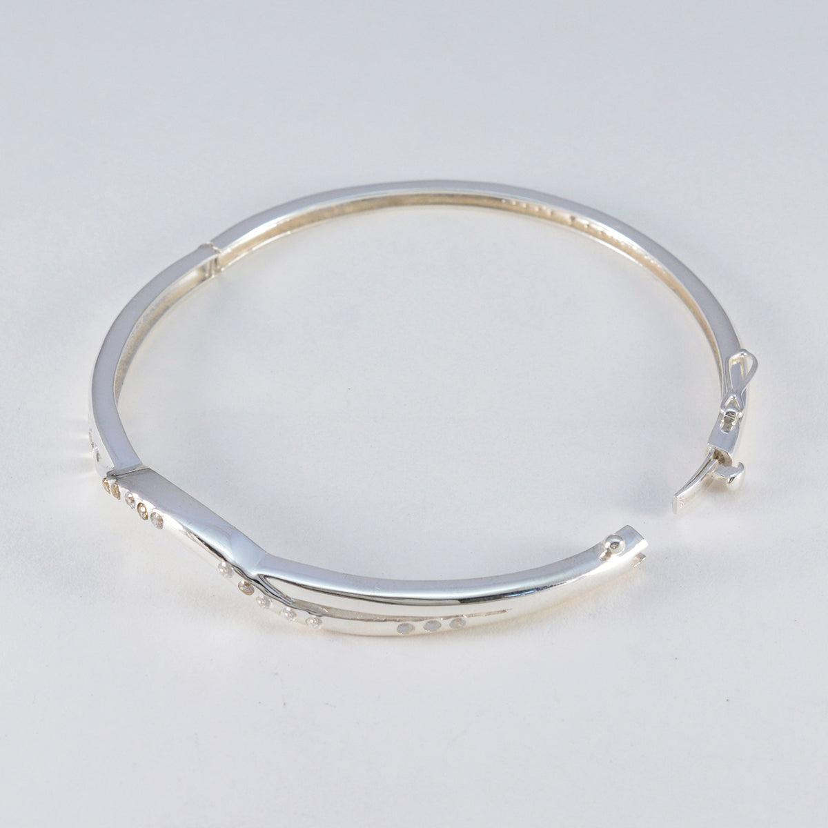 Skylar One-of-a-Kind Slim White Hinged Bangle Bracelet