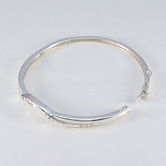 Skylar One-of-a-Kind Slim White Hinged Bangle Bracelet