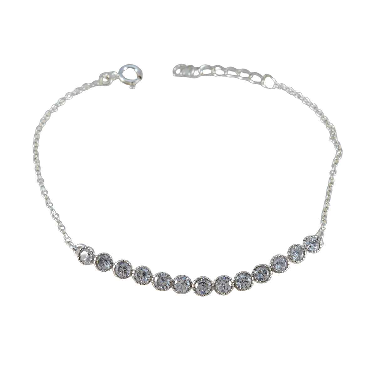 Natalie Bhai Dooj Whisper-thin White Tennis Bracelet White CZ White
