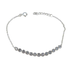 Natalie Bhai Dooj Whisper-thin White Tennis Bracelet White CZ White
