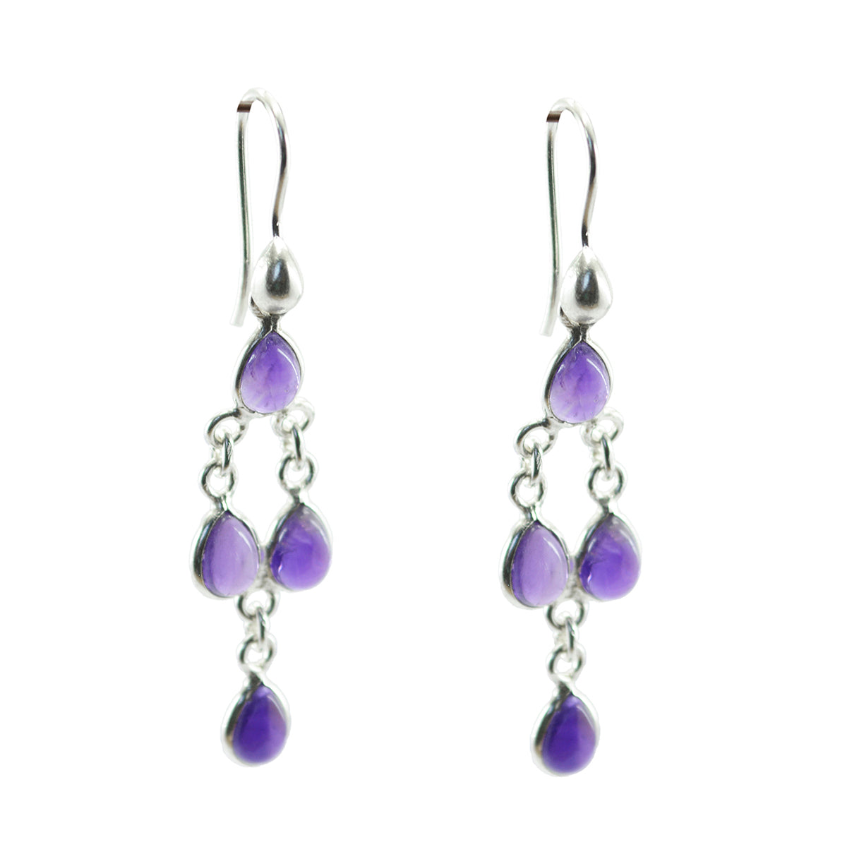 Emi Purple Dainty multiple Dangle Earring Amethyst Purple Dangle