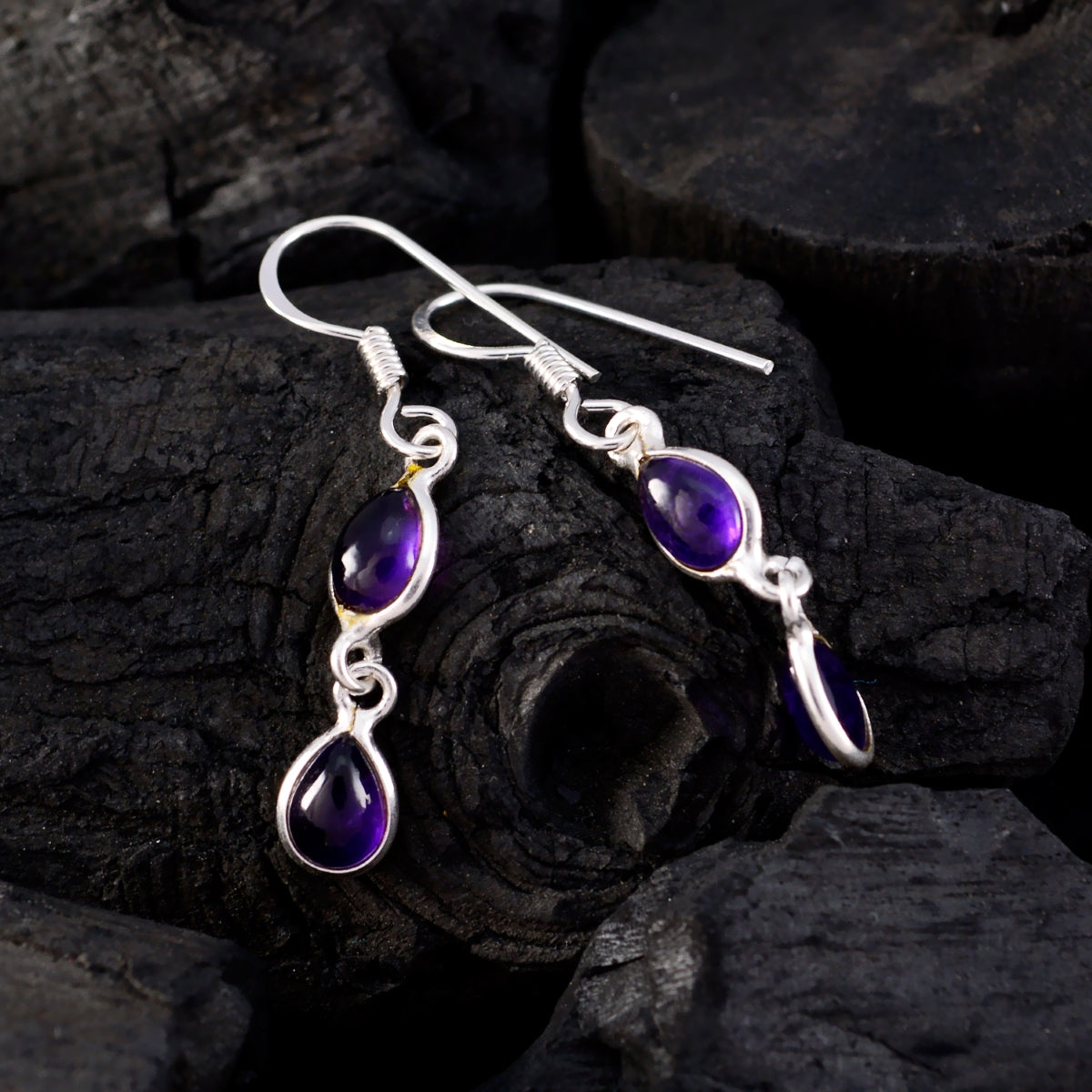 Ha eun Purple Elegant multiple Dangle Earring