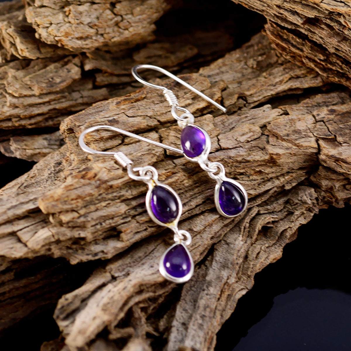Ha eun Purple Elegant multiple Dangle Earring