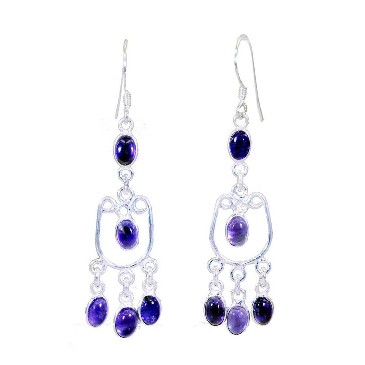 Hana Purple Slim multiple Dangle Earring Amethyst Purple Dangle