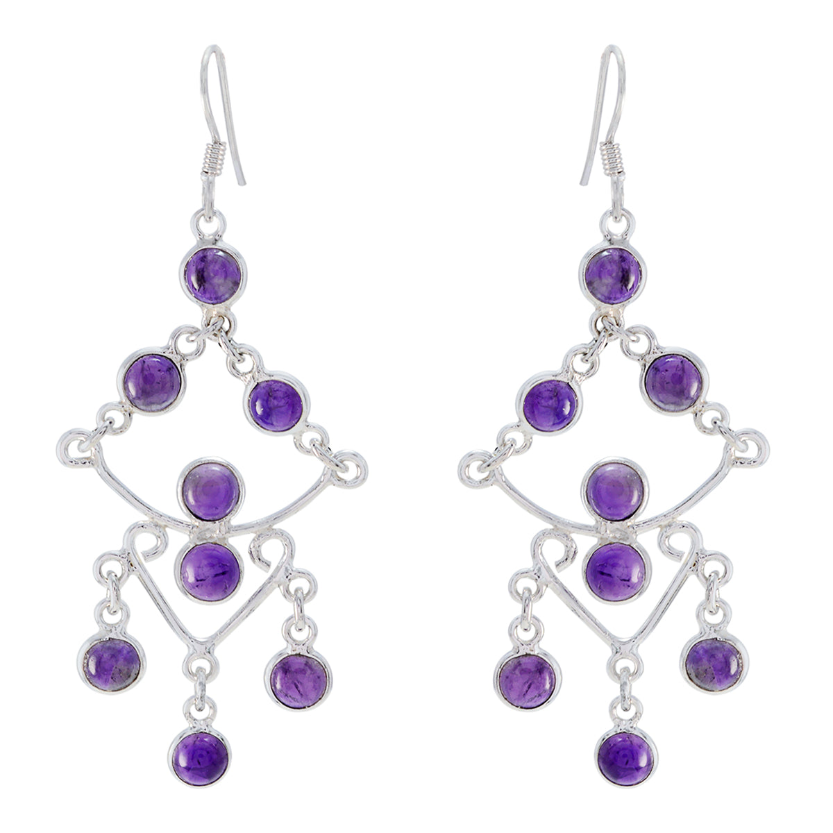 Camila Purple Classic multiple Dangle Earring Amethyst Purple Dangle