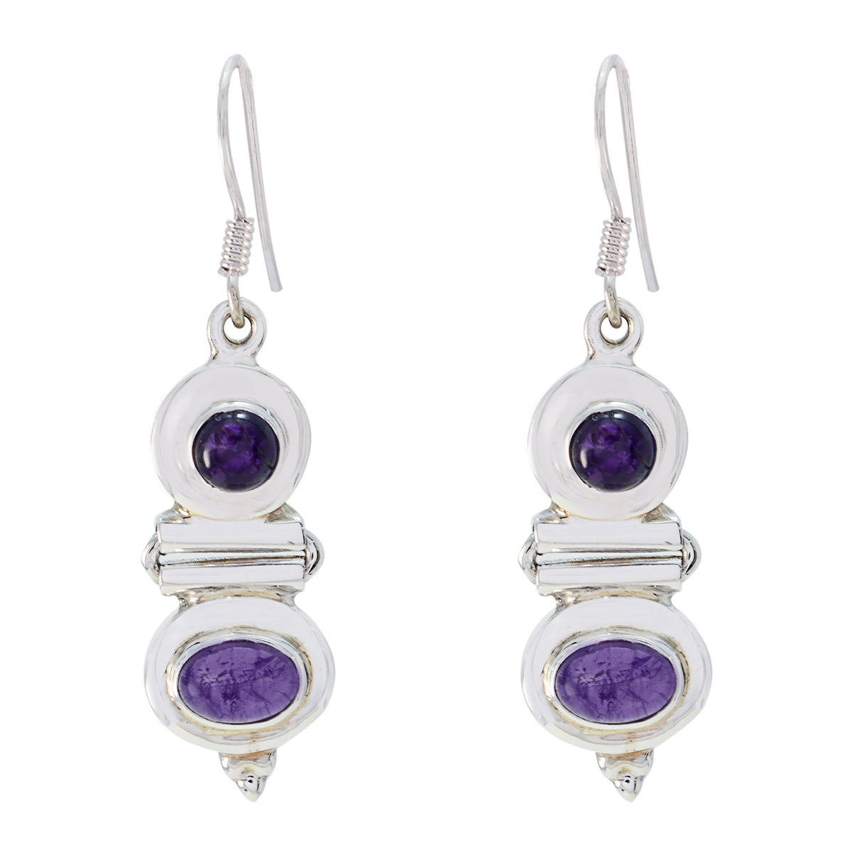 Jiwoo Purple Edgy multiple Dangle Earring Amethyst Purple Dangle