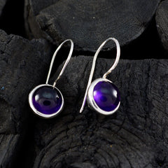 Agustina Purple Delicate Solitaire Dangle Earring
