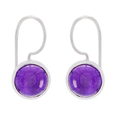 Agustina Purple Delicate Solitaire Dangle Earring Amethyst Purple Dangle