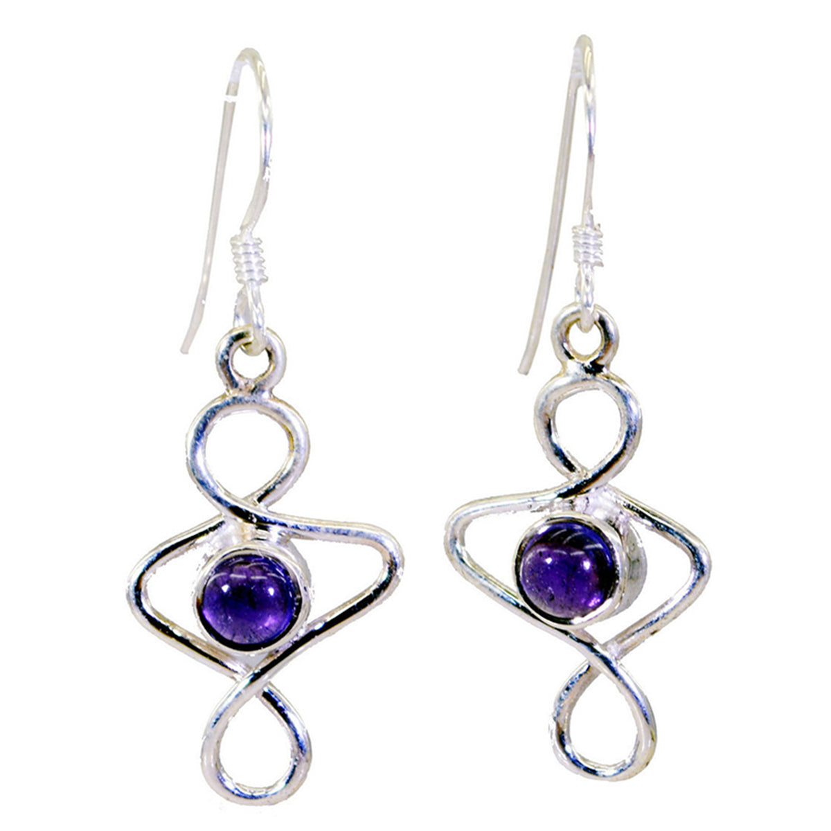 Alejandra Purple Delicate Solitaire Dangle Earring Amethyst Purple Dangle
