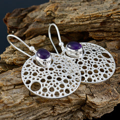 Amanda Purple Edgy Solitaire Dangle Earring