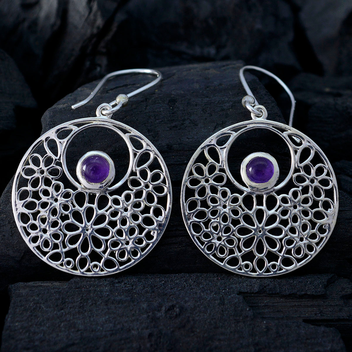 Ana Purple Versatile Solitaire Dangle Earring
