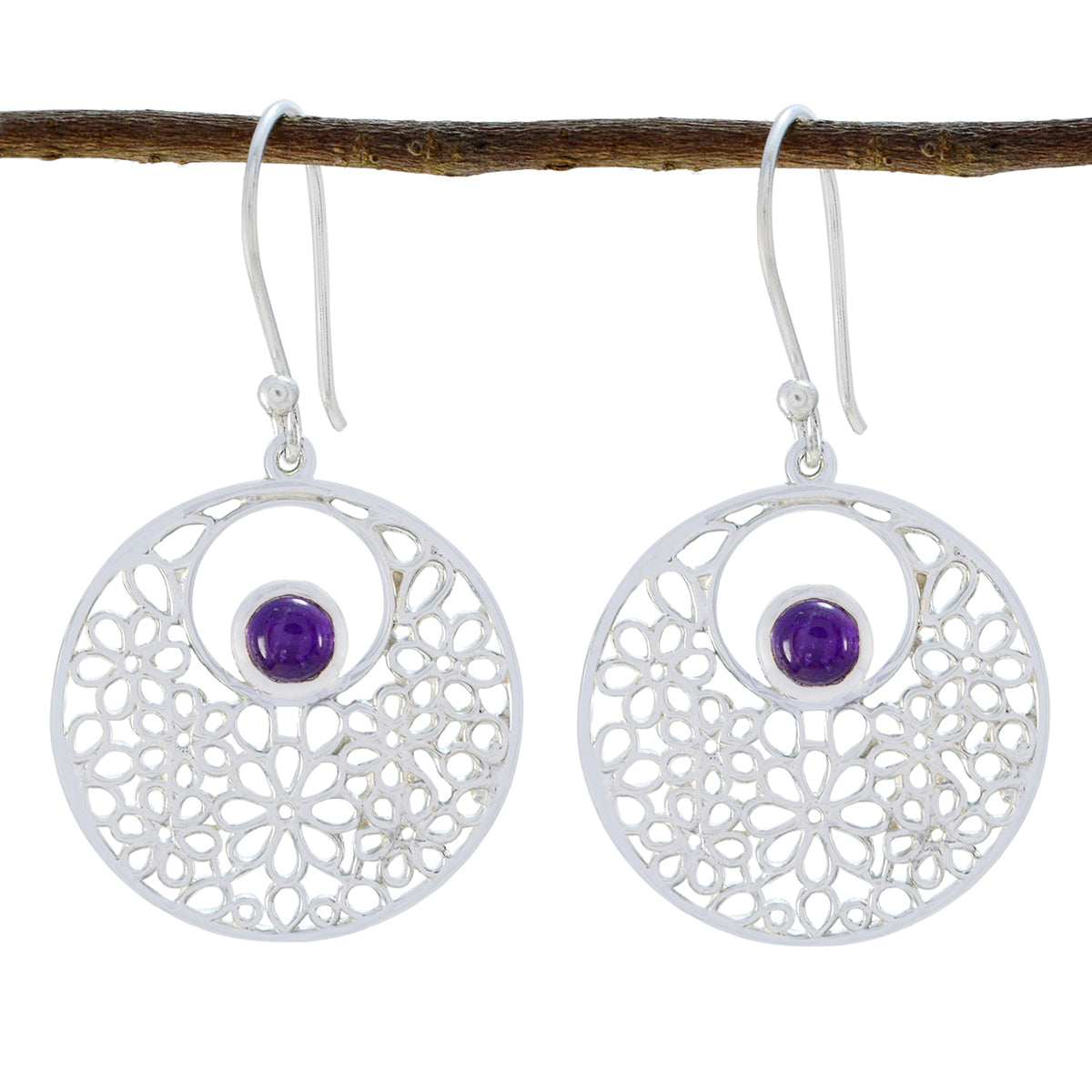 Ana Purple Versatile Solitaire Dangle Earring Amethyst Purple Dangle
