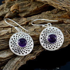 Andrea Purple Slim Solitaire Dangle Earring