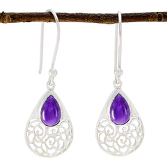 Isla Purple Featherlight Solitaire Dangle Earring Amethyst Purple Dangle