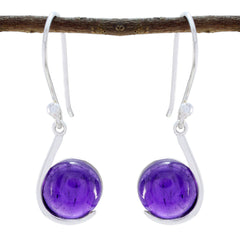 Ángeles Purple Slim Solitaire Dangle Earring Amethyst Purple Dangle