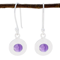 Antonia Purple Whisper thin Solitaire Dangle Earring Amethyst Purple Dangle
