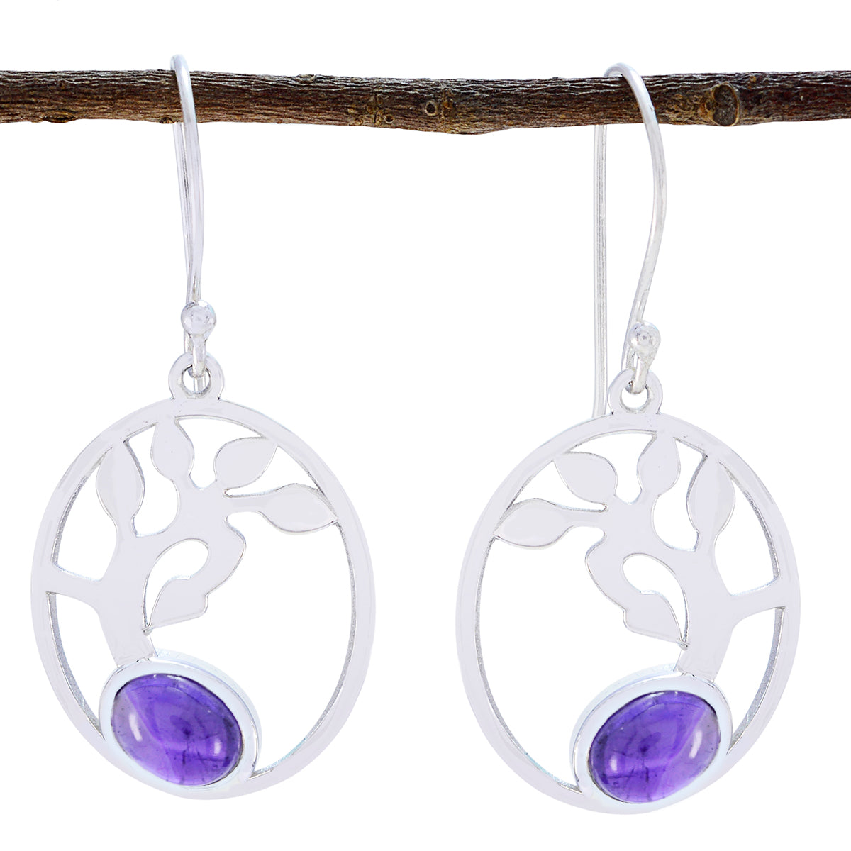 Lily Purple Featherlight Solitaire Dangle Earring Amethyst Purple Dangle