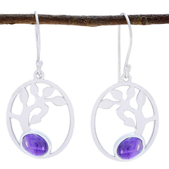 Lily Purple Featherlight Solitaire Dangle Earring Amethyst Purple Dangle