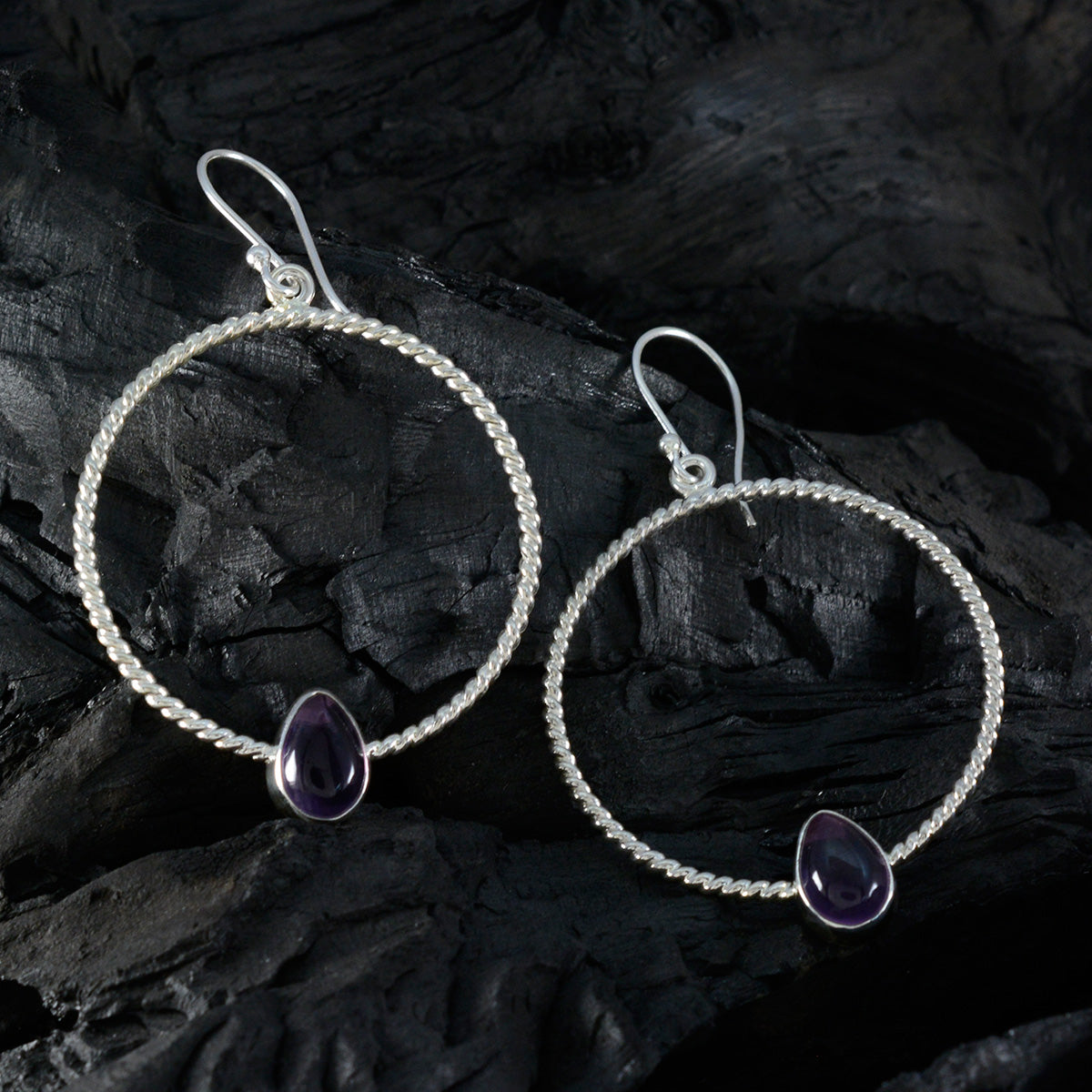 Sakura Purple Mid weight Solitaire Dangle Earring