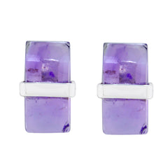Carla Purple Elegant Solitaire Stud Earring Amethyst Purple Stud