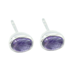 Cecilia Purple Delicate Solitaire Stud Earring Amethyst Purple Stud