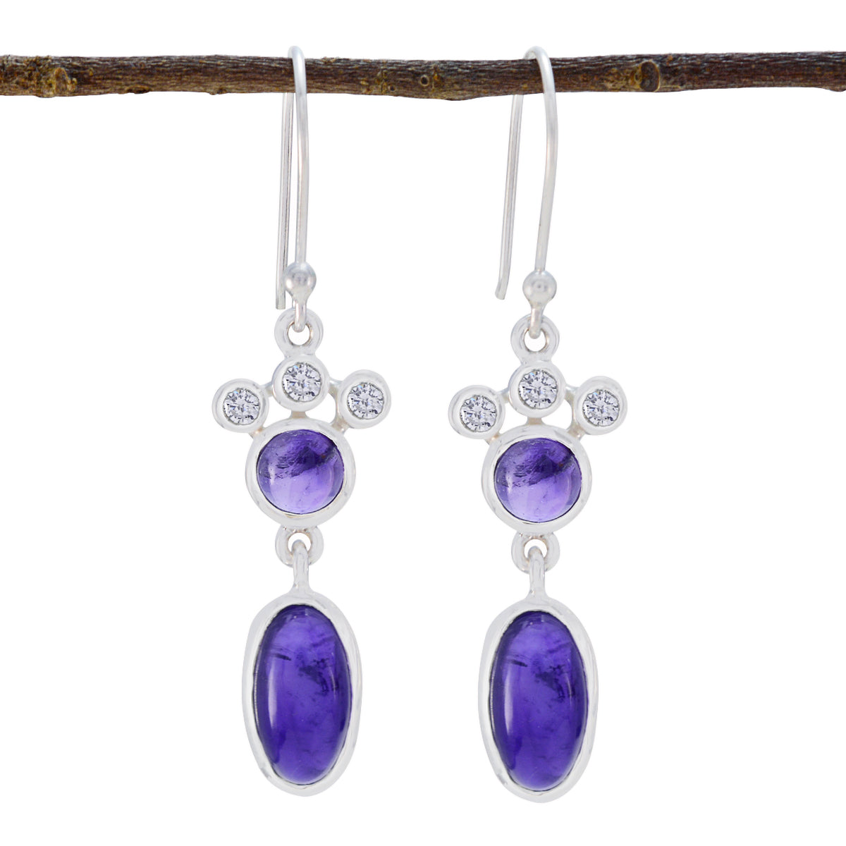 Constanza Purple Mid weight multiple Dangle Earring Amethyst Purple Dangle