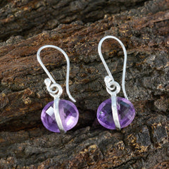 Leah Purple Dainty Solitaire Dangle Earring