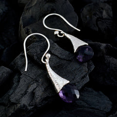 Teresa Purple Tiny Solitaire Dangle Earring