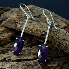 Violet Purple Classic Solitaire Dangle Earring