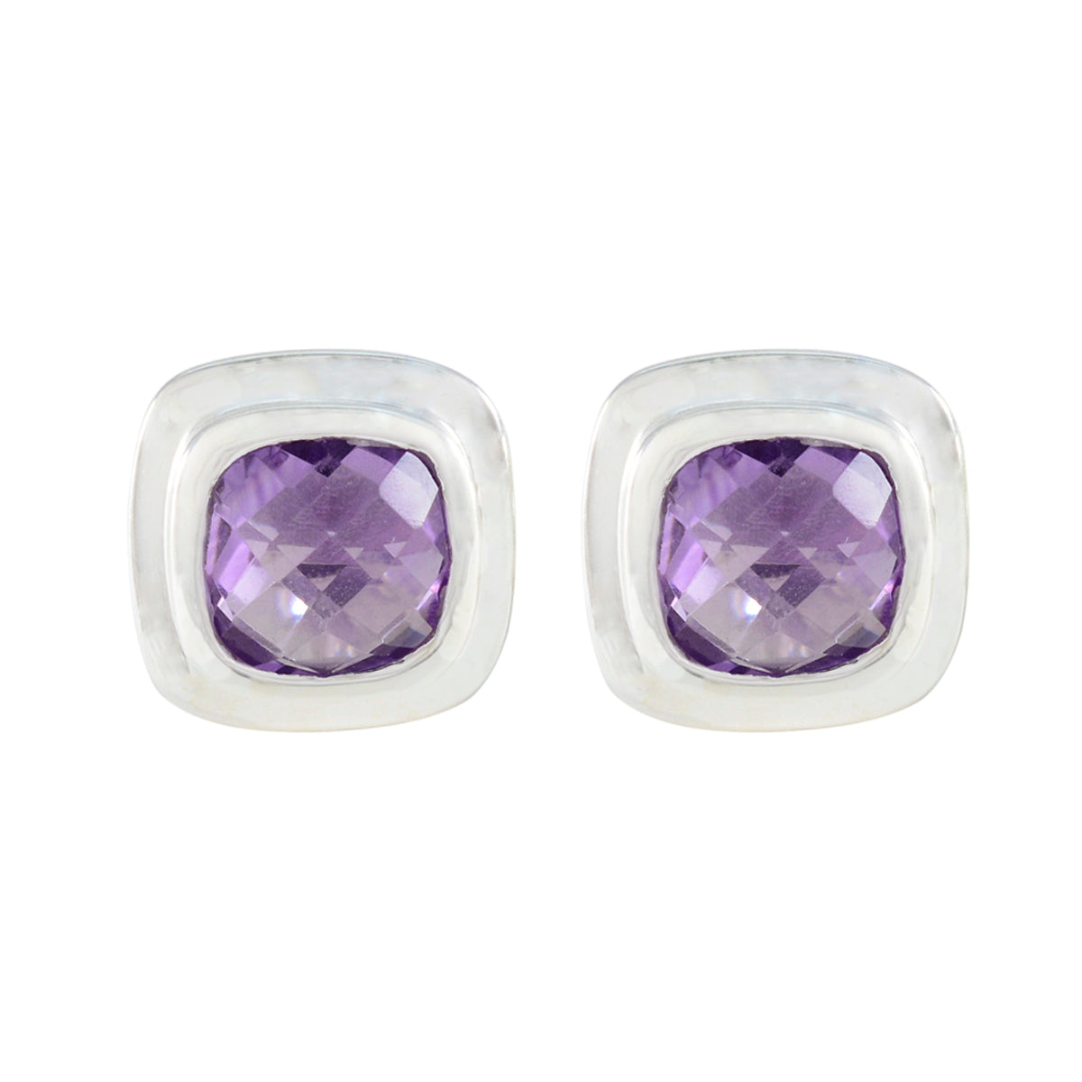 Sofía Purple Whisper thin Solitaire Stud Earring Amethyst Purple Stud