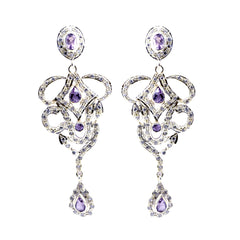 Lakshmi Purple Tiny multiple Stud Earring Amethyst Purple Stud