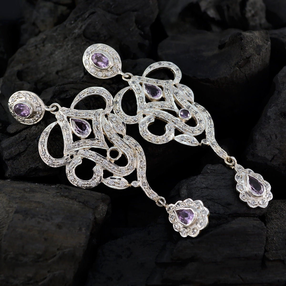 Priya Purple Statement multiple Stud Earring