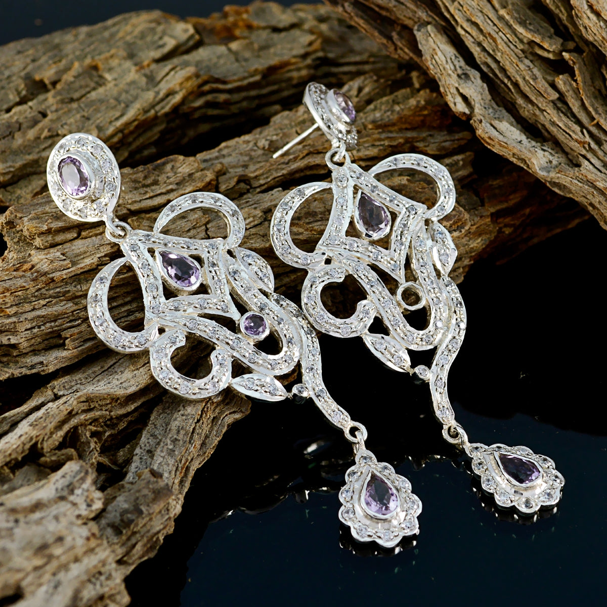 Priya Purple Statement multiple Stud Earring