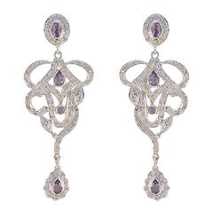 Priya Purple Statement multiple Stud Earring Amethyst Purple Stud