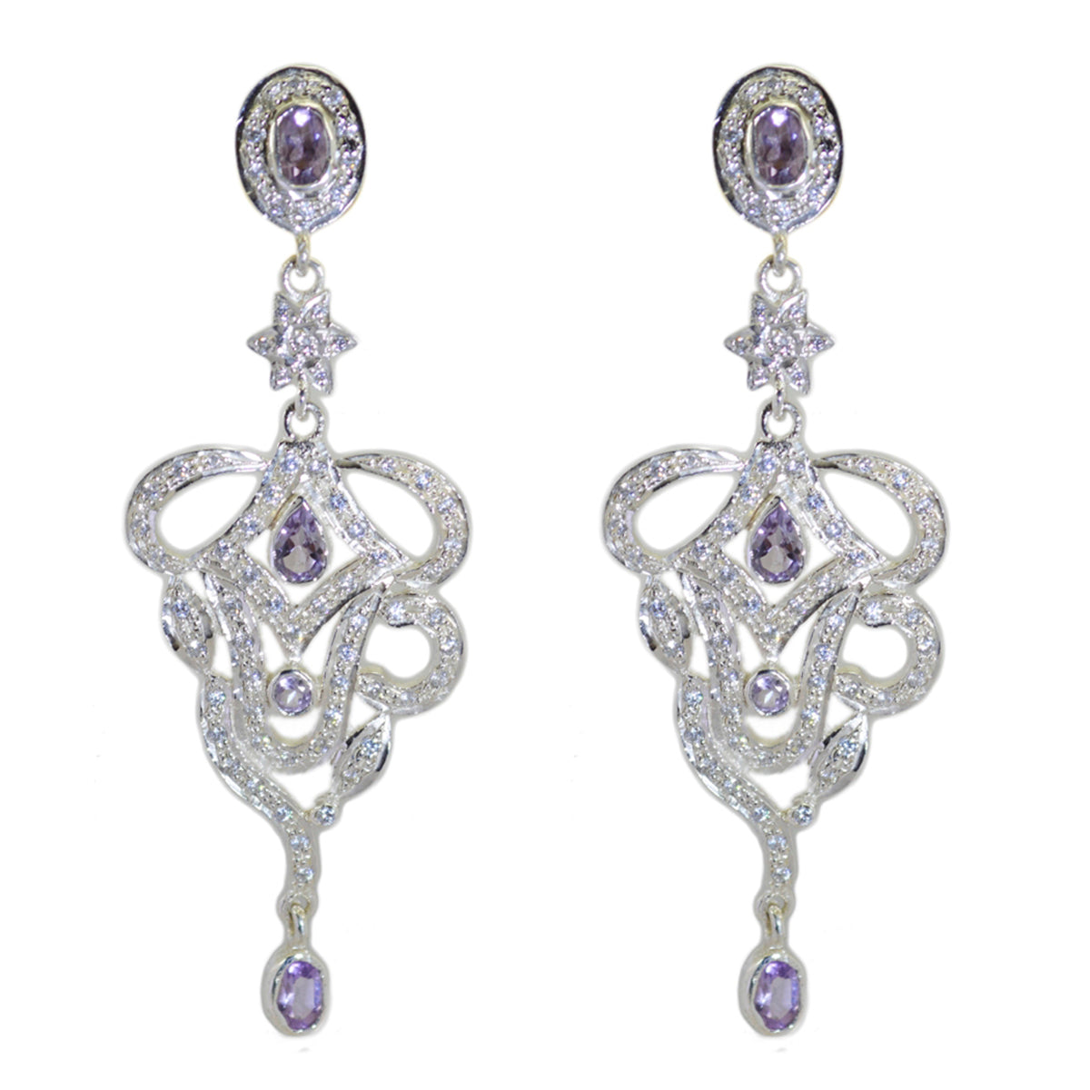 Priya Purple Statement multiple Stud Earring