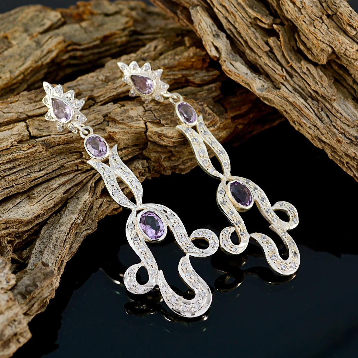 Aisha Purple Edgy multiple Stud Earring