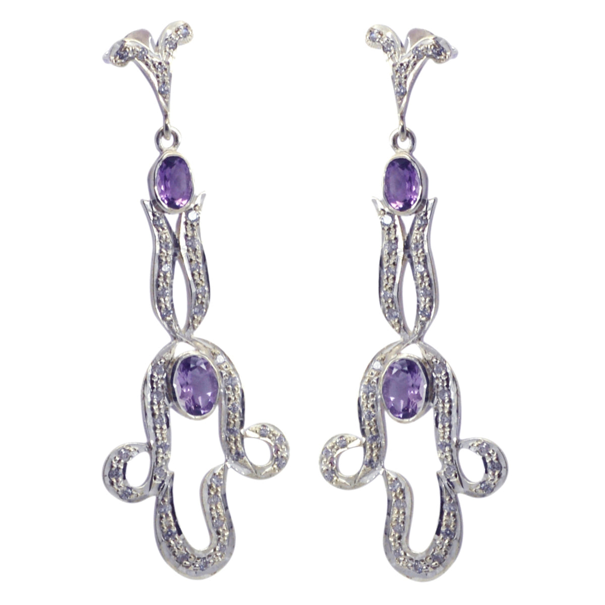 Aisha Purple Edgy multiple Stud Earring