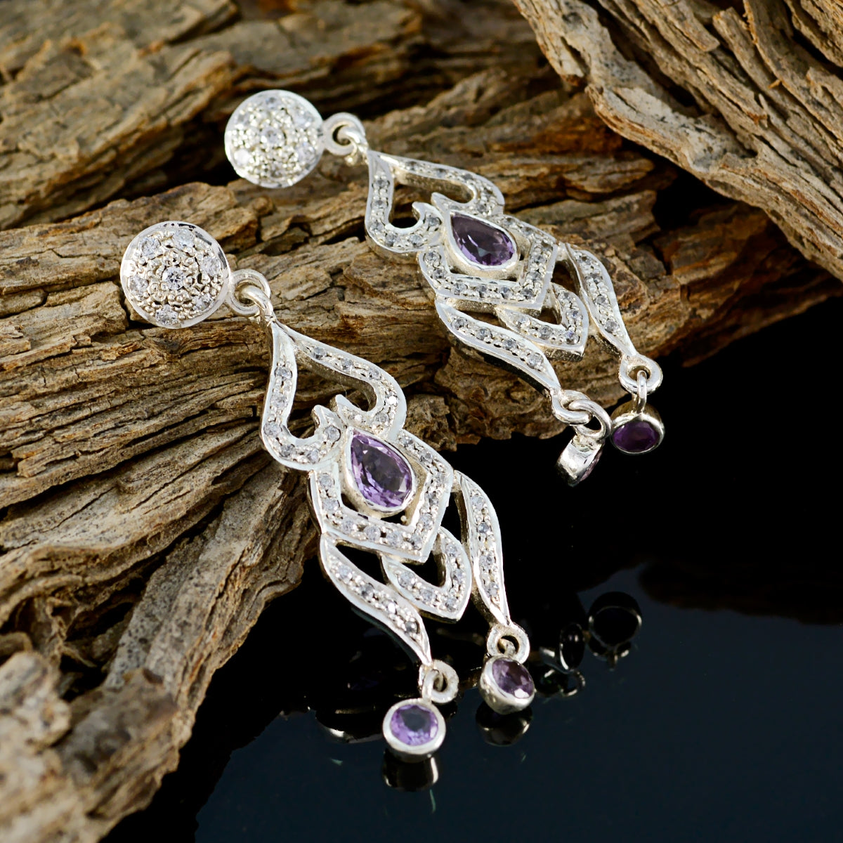 Putri Purple Edgy multiple Stud Earring