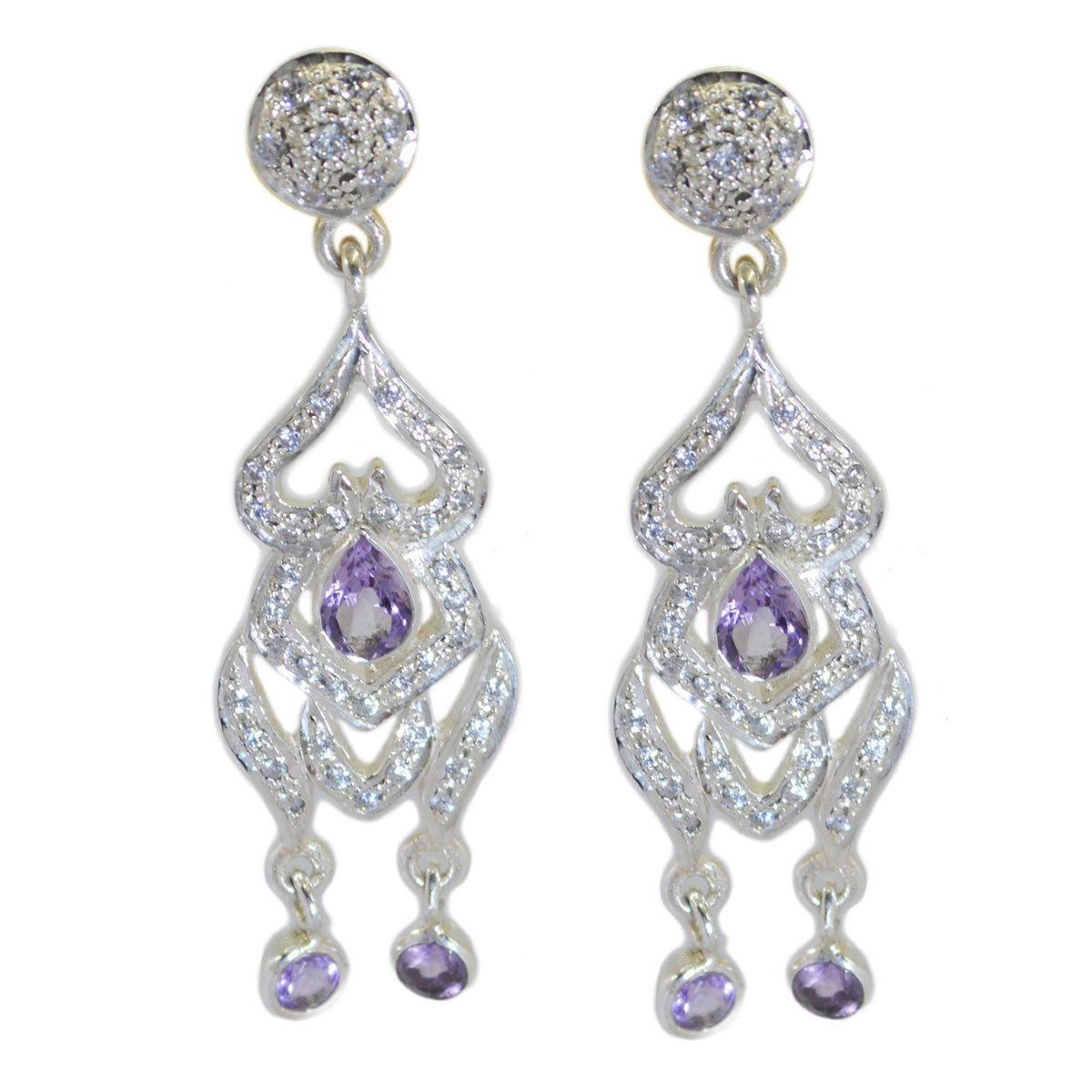 Putri Purple Edgy multiple Stud Earring