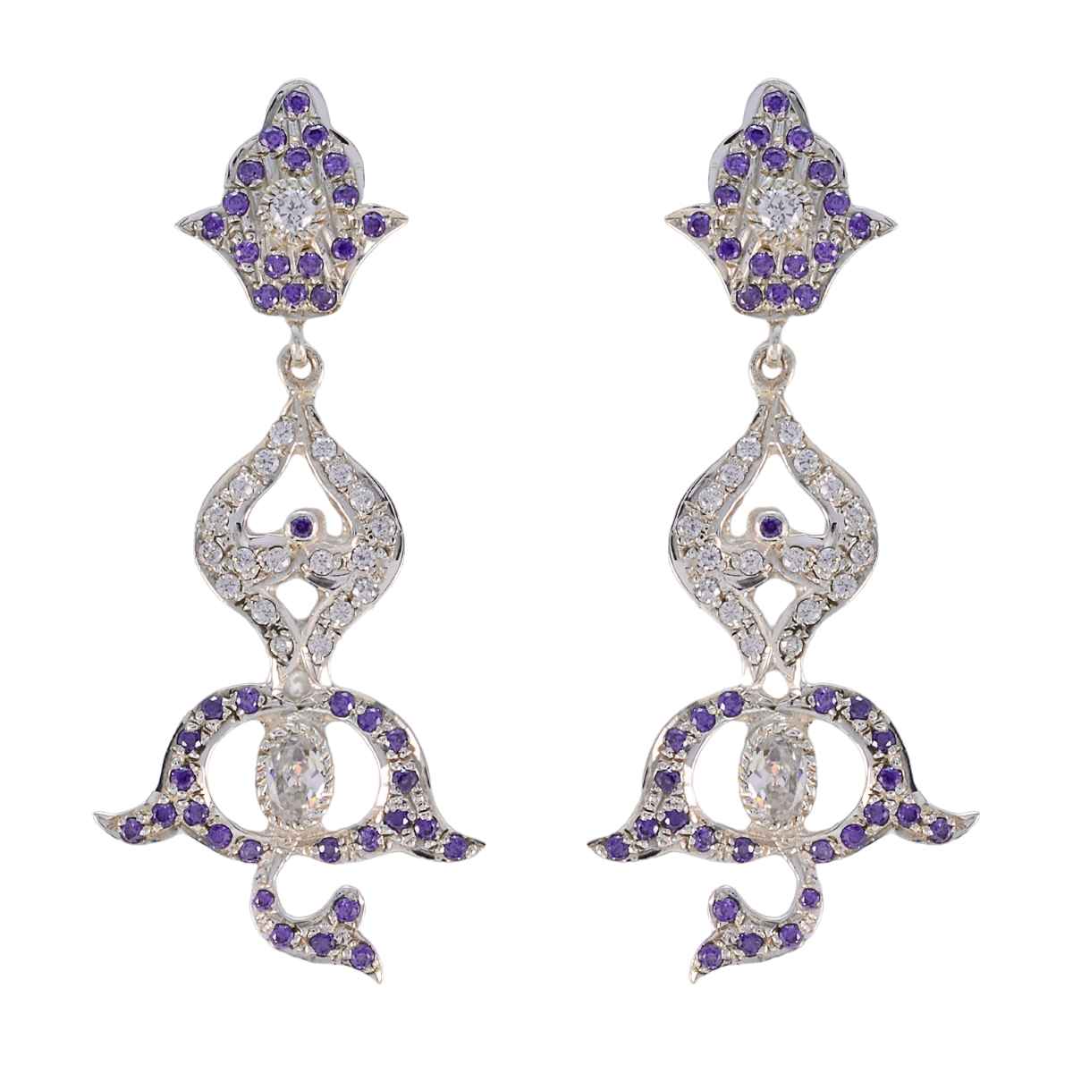 Saanvi Purple Essential multiple Stud Earring Amethyst Purple Stud