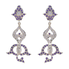 Saanvi Purple Essential multiple Stud Earring Amethyst Purple Stud