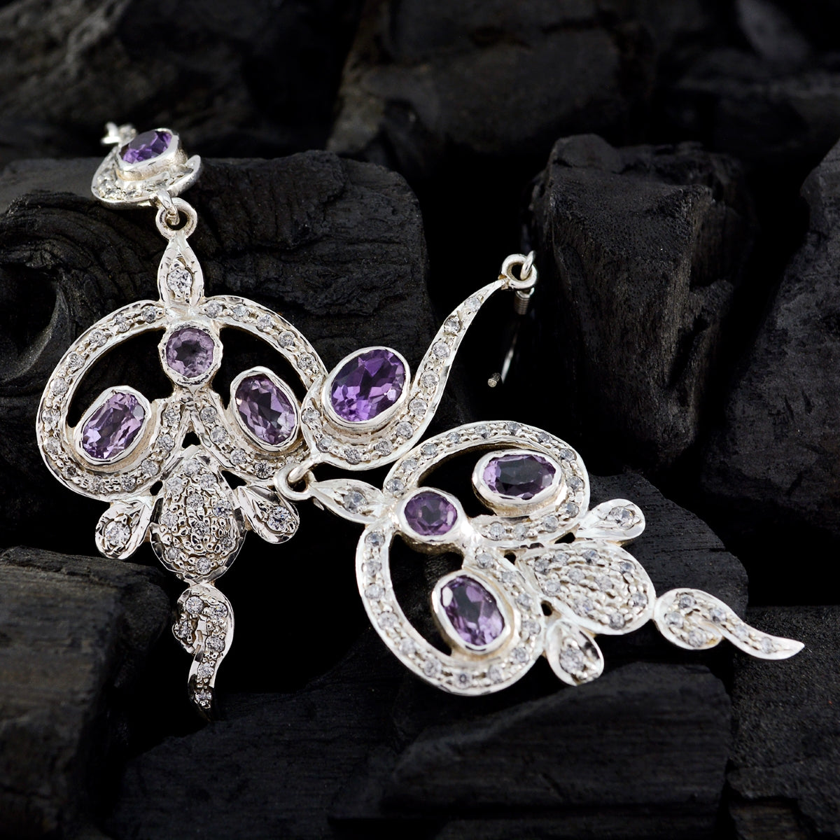 Siti Purple Edgy multiple Stud Earring