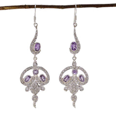 Siti Purple Edgy multiple Stud Earring Amethyst Purple Stud