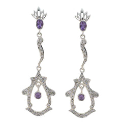 Zara Purple Edgy multiple Stud Earring Amethyst Purple Stud