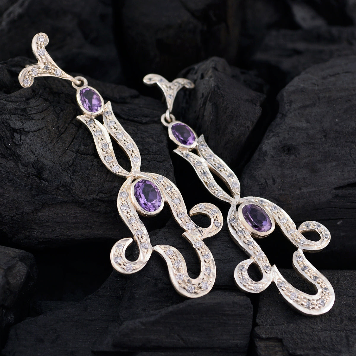 Angel Purple Edgy multiple Stud Earring