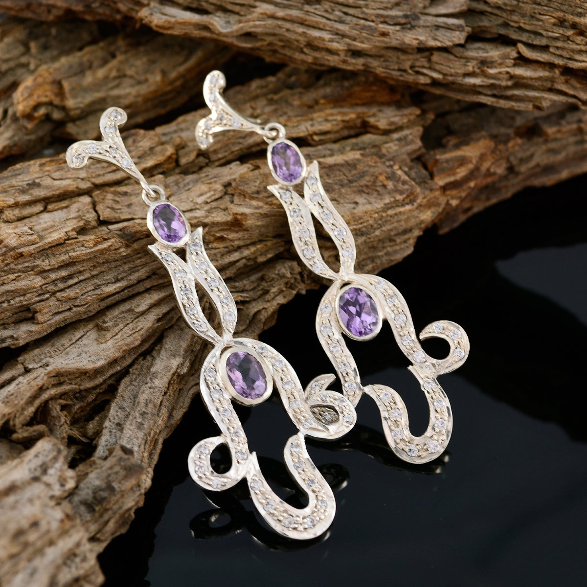 Angel Purple Edgy multiple Stud Earring