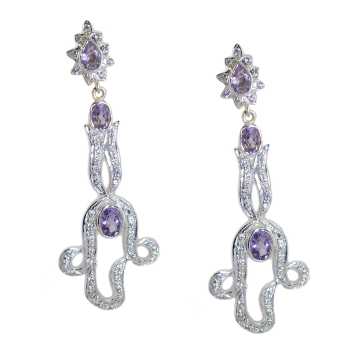 Angel Purple Edgy multiple Stud Earring